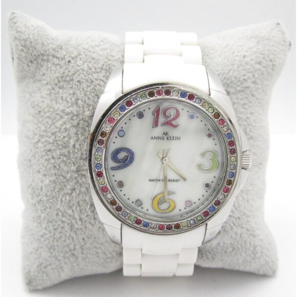 Women Anne Klein Rainbow Quartz WR Analog 33mm Round Watch (H930) "New Battery" - Picture 1 of 11